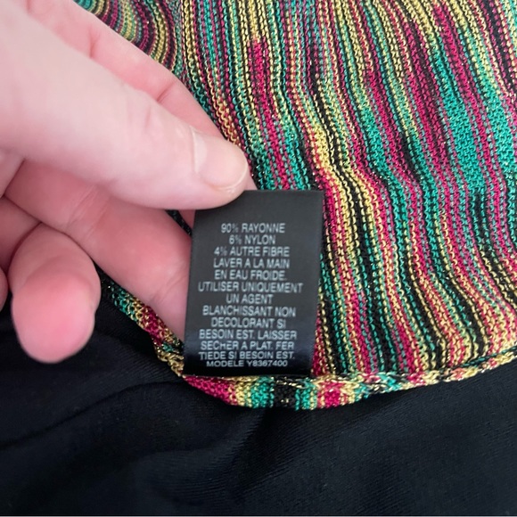 Vintage 90s Guess Jeans Gold Bodycon Knit Dress Medium Rasta Red Yellow Green - Picture 11 of 12